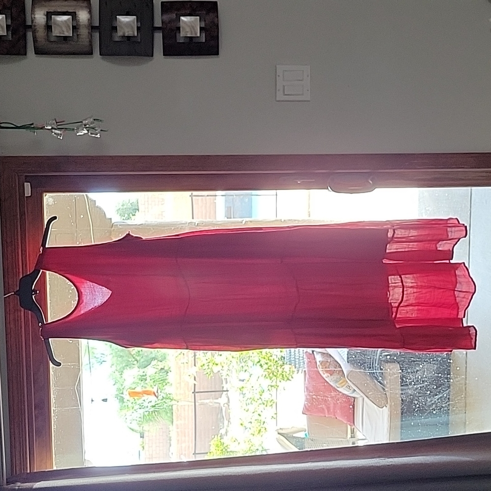 Nice red summer maxi dress.